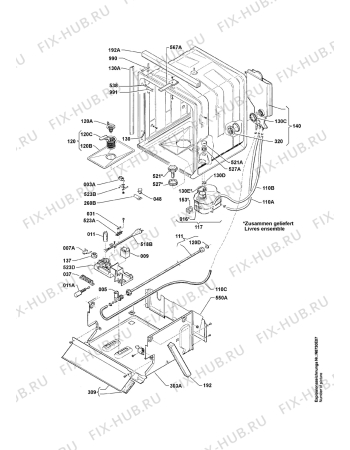 Взрыв-схема посудомоечной машины Electrolux GA811GLI.1 CN - Схема узла Housing 001